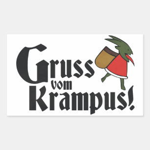 Gruss Vom Krampus Rechteckiger Aufkleber