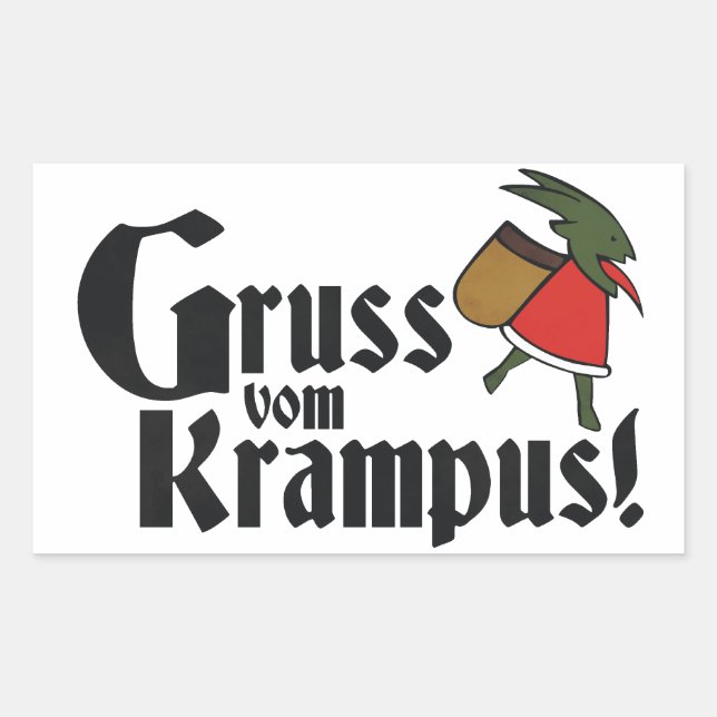 Gruss Vom Krampus Rechteckiger Aufkleber (Vorderseite)
