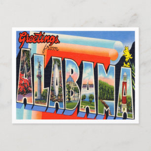 Gruß von Alabama Vintage Travel Postkarte