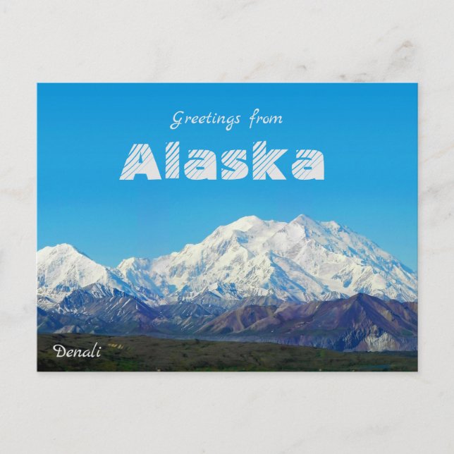 Gruß von Alaska Denali Post Card Landschaftlich Postkarte (Vorderseite)