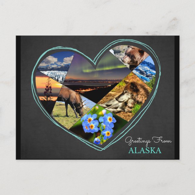 Gruß von Alaska nach Postkarte (Vorderseite)
