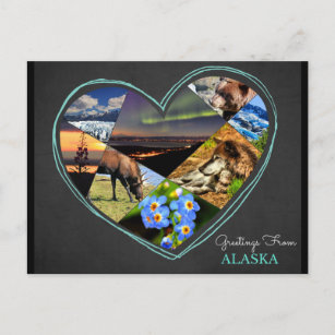 Gruß von Alaska nach Postkarte