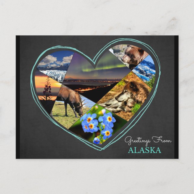 Gruß von Alaska nach Postkarte (Vorderseite)