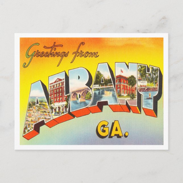 Gruß von Albany, Georgia Vintage Travel Postkarte (Vorderseite)