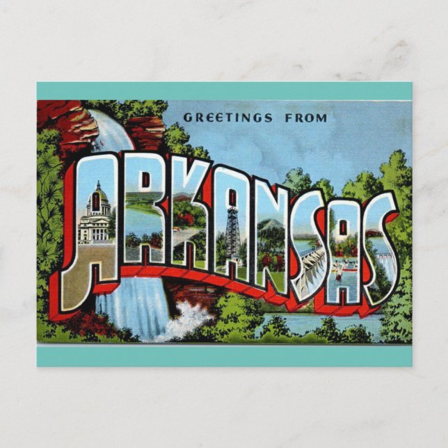 Gruß von Arkansas Vintage Reise Postkarte (Vorderseite)