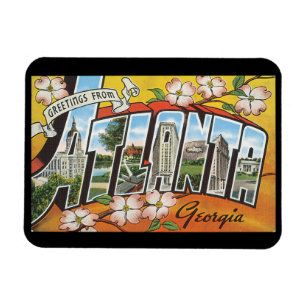 Gruß von Atlanta Georgia_Vintage Travel Magnet