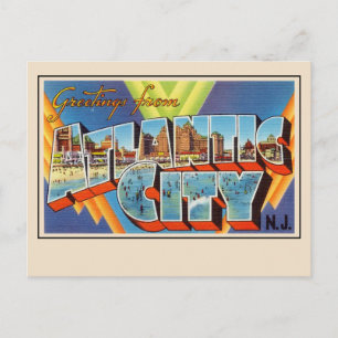Gruß von Atlantic City Large Letter Postcard Postkarte