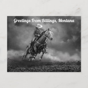 Gruß von Billard, Montana Rodeo Postkarte