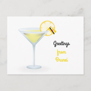 Gruß von Brunei Cocktail Urlaubskarte Feiertagspostkarte