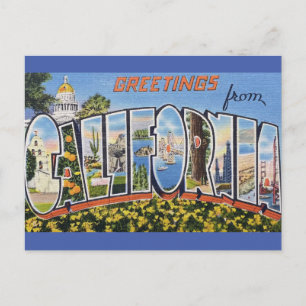 Gruß von California Travel Postcard Postkarte