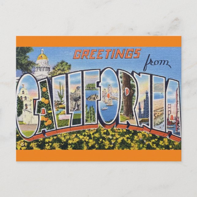 Gruß von California Travel Postcard Postkarte (Vorderseite)