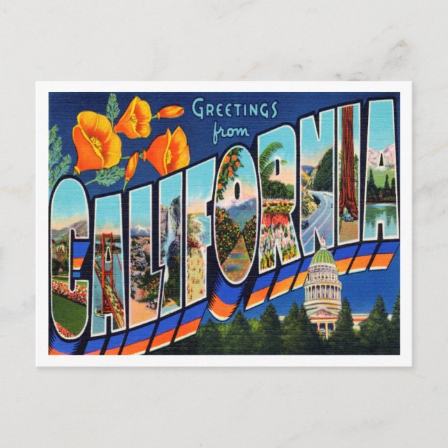 Gruß von California Travel Postcard Postkarte (Vorderseite)