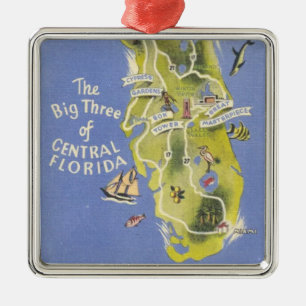 Gruß von Central Florida Card Ornament Aus Metall