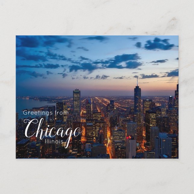 Gruß von Chicago Illinois Postcard Card Postkarte (Vorderseite)