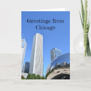 Gruß von Chicago Skyline Blank Card Dankeskarte