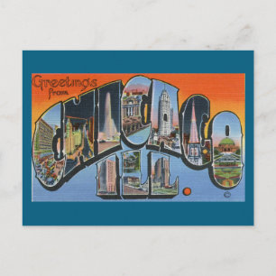 Gruß von Chicago Travel Postcard Postkarte
