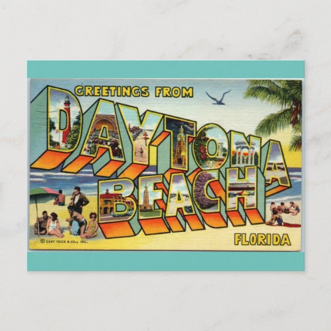 Gruß von Daytona Beach Florida Travel Postkarte (Vorderseite)