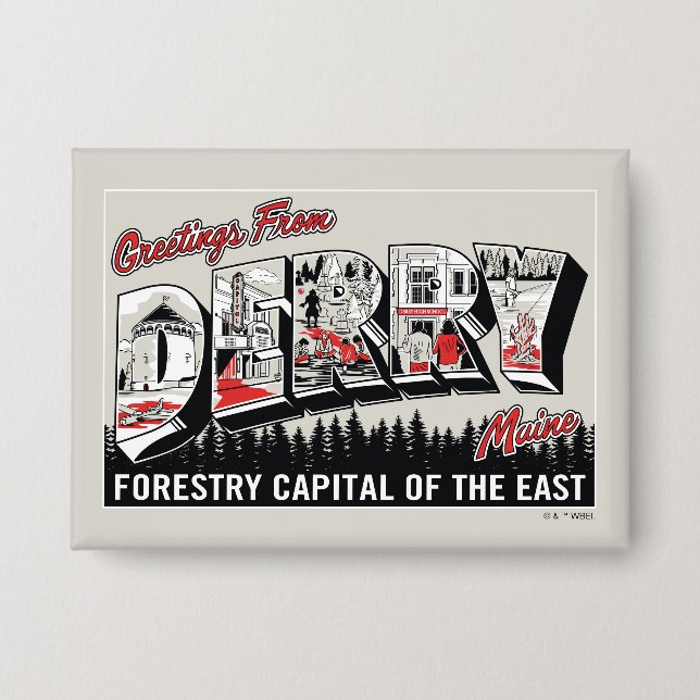 Gruß von Derry Maine Button (Vorderseite)