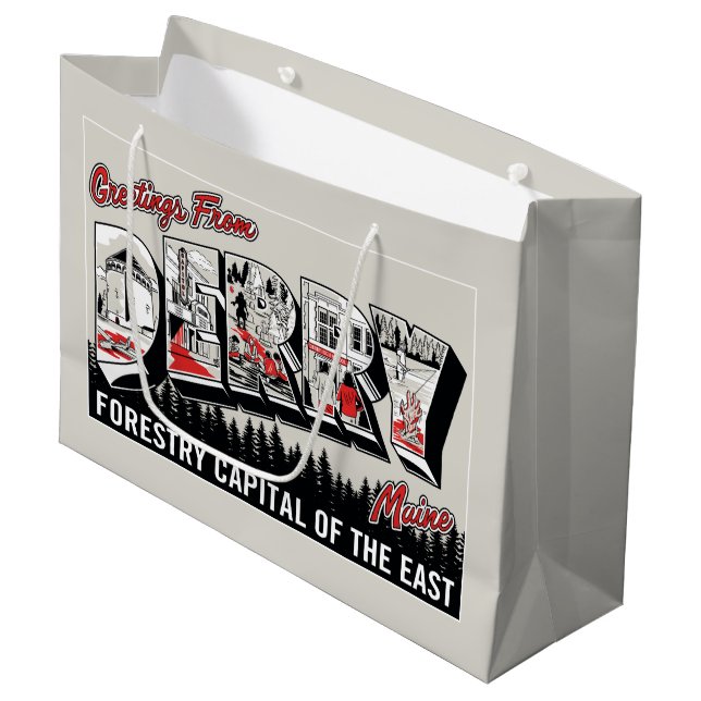 Gruß von Derry Maine Große Geschenktüte (Vorderseite Schrägansicht)