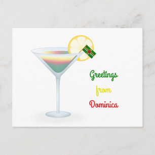 Gruß von Dominica Cocktail Ferienkarte Feiertagspostkarte