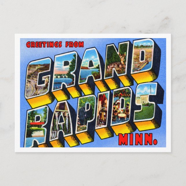 Gruß von Grand Rapids, Minnesota Travel Postkarte (Vorderseite)