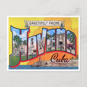 Gruß von Havanna Vintage Reise Postkarte
