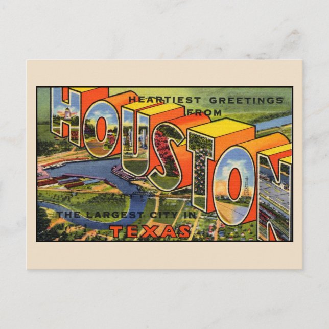 Gruß von Houston Large Letter Postcard Postkarte (Vorderseite)