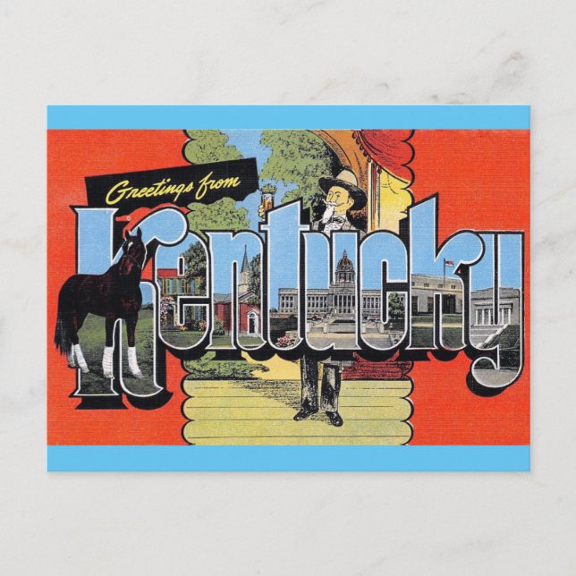 Gruß von Kentucky Vintage Travel Postcard Postkarte (Vorderseite)