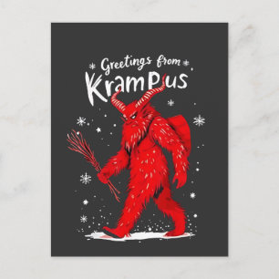 Gruß von Krampus Xmas Weihnachten Einladungspostkarte