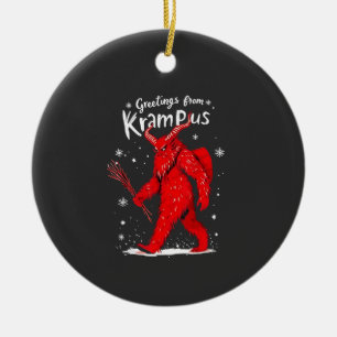 Gruß von Krampus Xmas Weihnachten Keramik Ornament