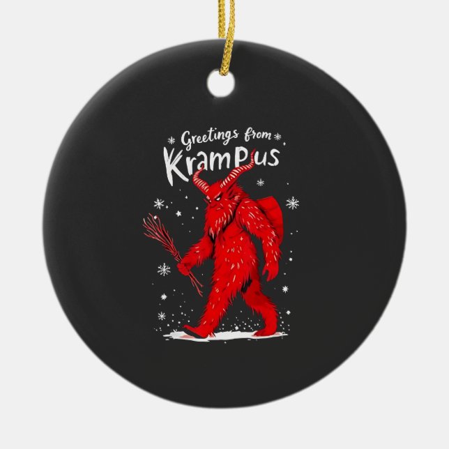 Gruß von Krampus Xmas Weihnachten Keramik Ornament (Vorne)