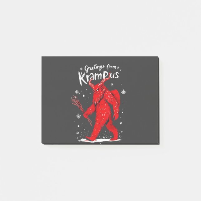 Gruß von Krampus Xmas Weihnachten Post-it Klebezettel (Vorderseite)
