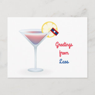 Gruß von Laos Cocktail Holiday Postkarte
