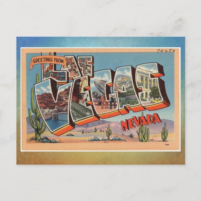 Gruß von LAS VEGAS Nevada Vintag  Postkarte (Vorderseite)
