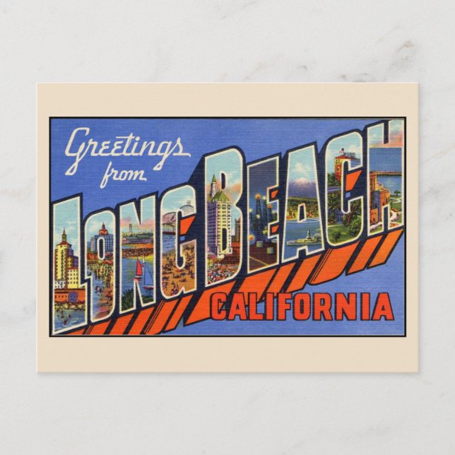 Gruß von Long Beach Large Letter Postcard Postkarte (Vorderseite)