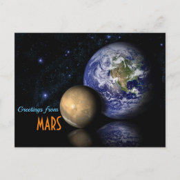 Gruß von Mars auf die Erde Postkarte