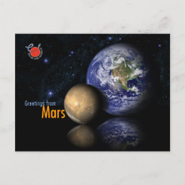 Gruß von Mars auf die Erde Postkarte
