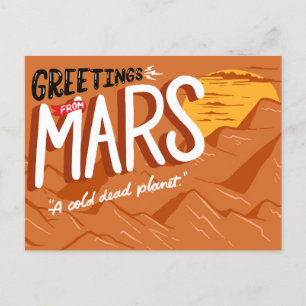 Gruß von Mars Space Travel Spaß Postkarte