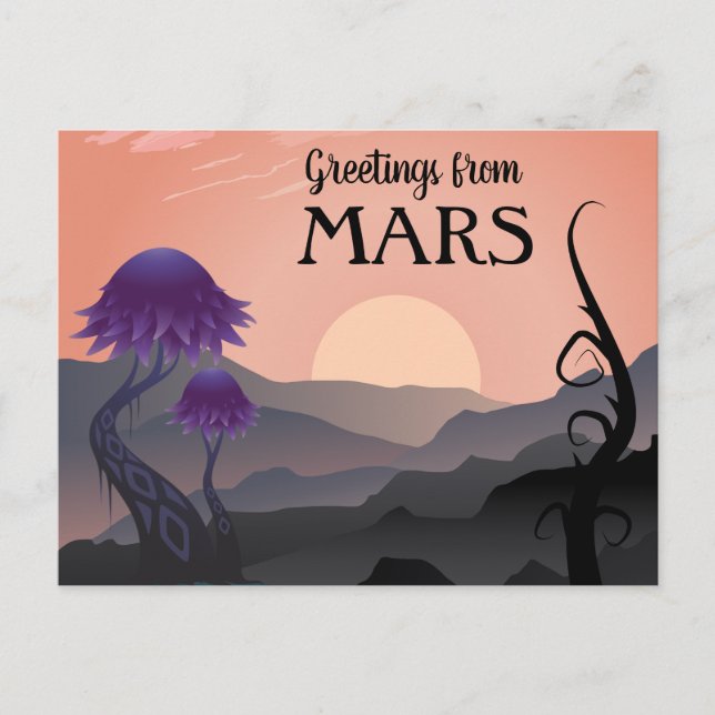 Gruß von Mars Travel Postcard Postkarte (Vorderseite)