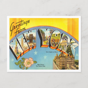 Gruß von New York City Vintage Travel Postkarte