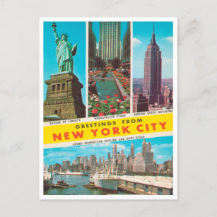 Gruß von New York City Vintage Travel Postkarte