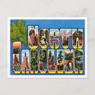 Gruß von North Carolina Vintage Travel Postkarte