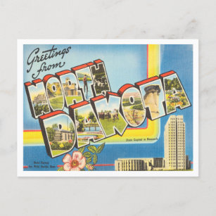 Gruß von North Dakota Vintage Travel Postkarte