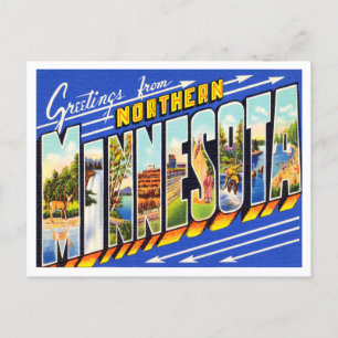 Gruß von Northern Minnesota Vintage Travel Postkarte