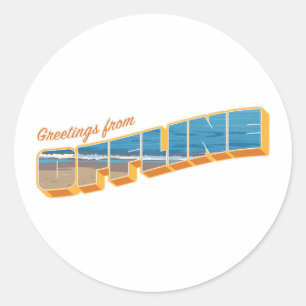 Gruß von Offline Runder Aufkleber