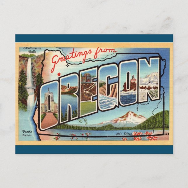 Gruß von Oregon Travel Postcard Postkarte (Vorderseite)
