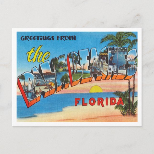Gruß von Palm Beach, Florida Travel Postkarte (Vorderseite)