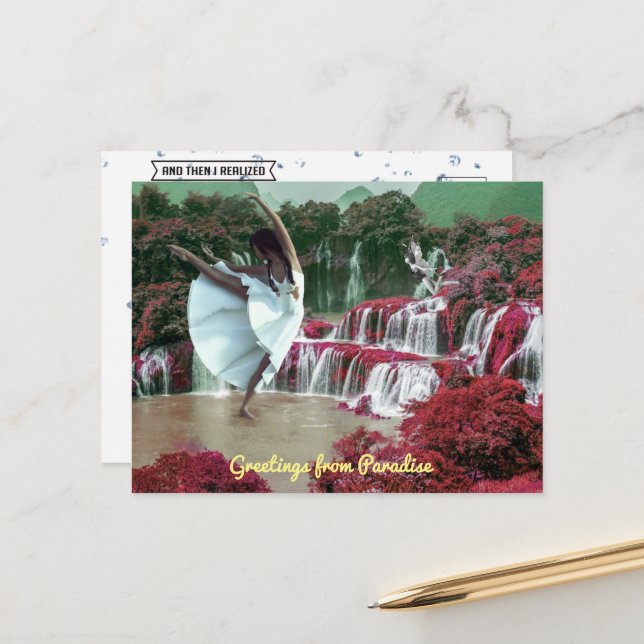 Gruß von Paradise Postcard Postkarte (Vorderseite/Rückseite Beispiel)