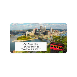 Gruß von Pittsburgh PA Adressaufkleber