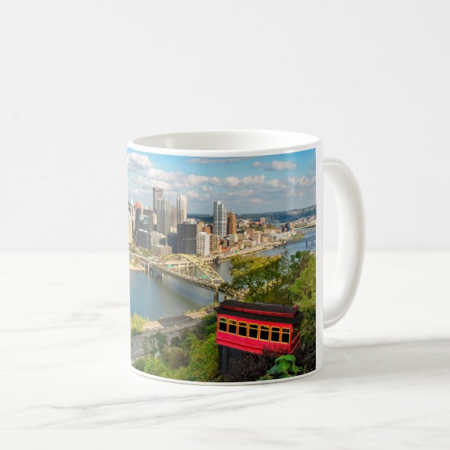 Gruß von Pittsburgh PA Urlaub Kaffeetasse (VorderseiteRechts)